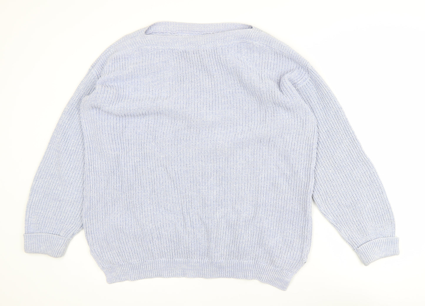Marks and Spencer Women Blue Cotton Knit Jumper Size L