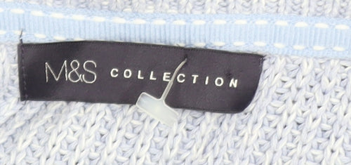 Marks and Spencer Women Blue Cotton Knit Jumper Size L