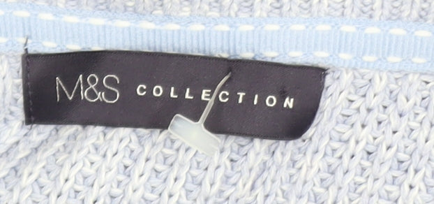 Marks and Spencer Women Blue Cotton Knit Jumper Size L