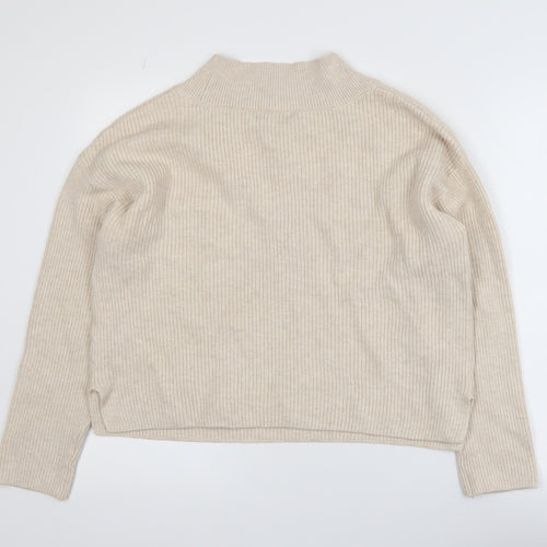 Marks and Spencer Womens Beige V-Neck Knit Jumper Medium