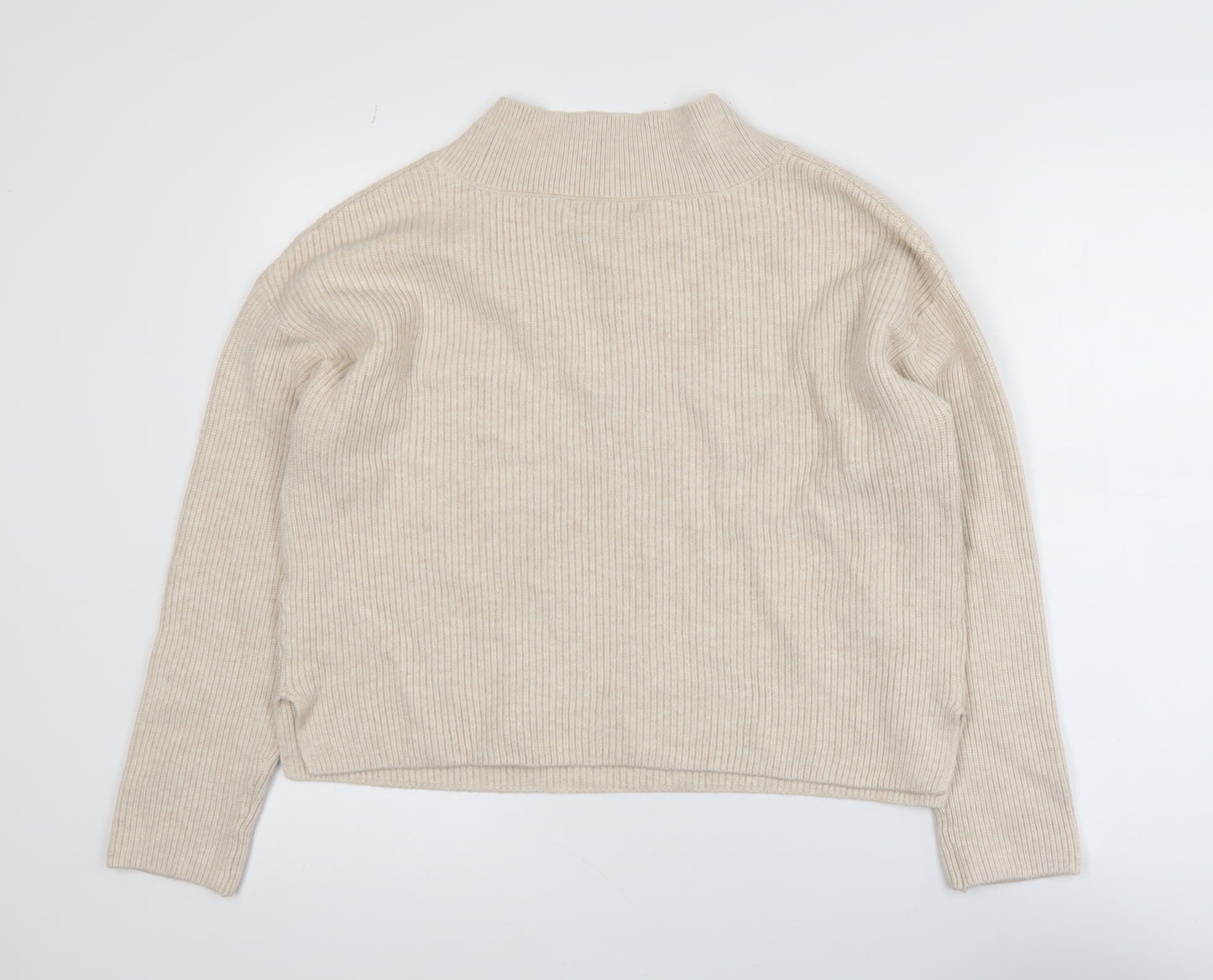 Marks and Spencer Womens Beige V-Neck Knit Jumper Medium