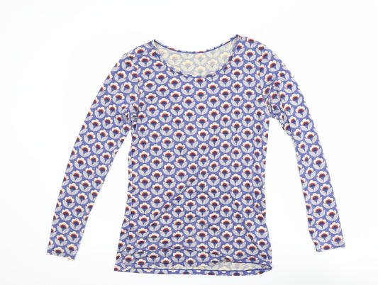 Heattech Women's Blue Geometric Long Sleeve T-Shirt Size 10