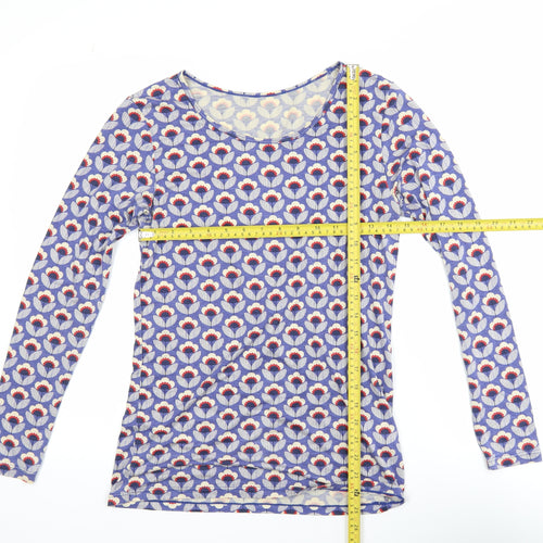 Heattech Women's Blue Geometric Long Sleeve T-Shirt Size 10