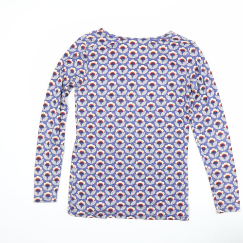 Heattech Women's Blue Geometric Long Sleeve T-Shirt Size 10