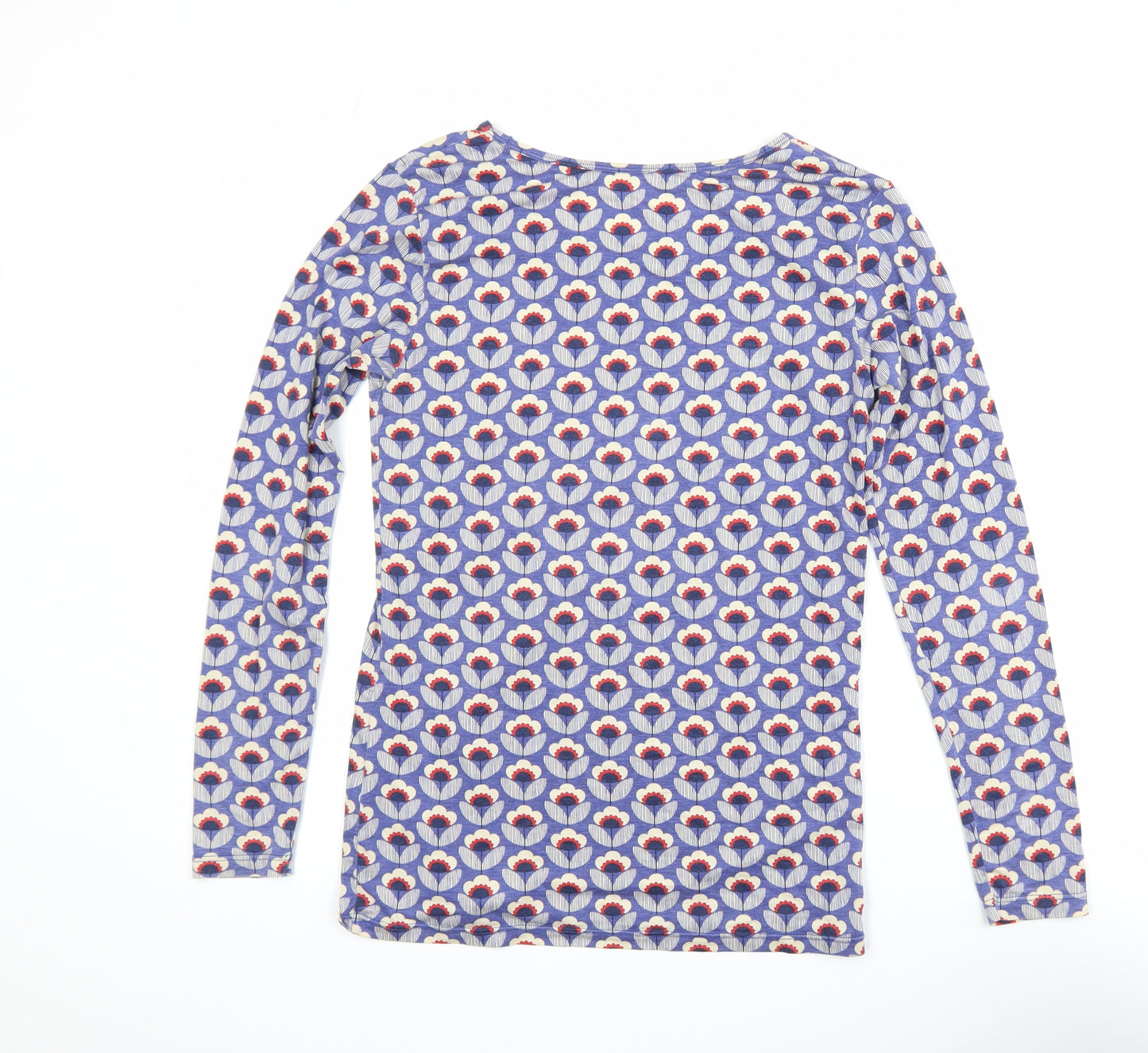 Heattech Women's Blue Geometric Long Sleeve T-Shirt Size 10