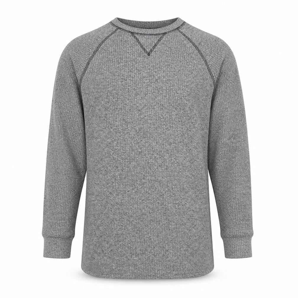 Front view of Zara Men Grey Waffle-Knit jumper, size M