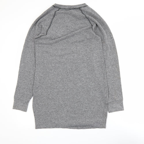 Zara Men Grey Waffle-Knit Pullover Jumper Size M