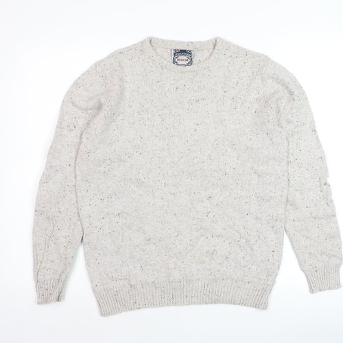 Cedarwood State Men’s Beige Wool Blend Crew Neck Pullover Sweater Medium