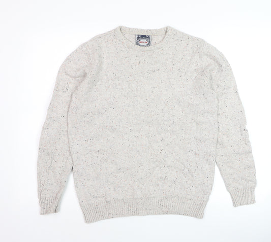 Cedarwood State Men’s Beige Wool Blend Crew Neck Pullover Sweater Medium