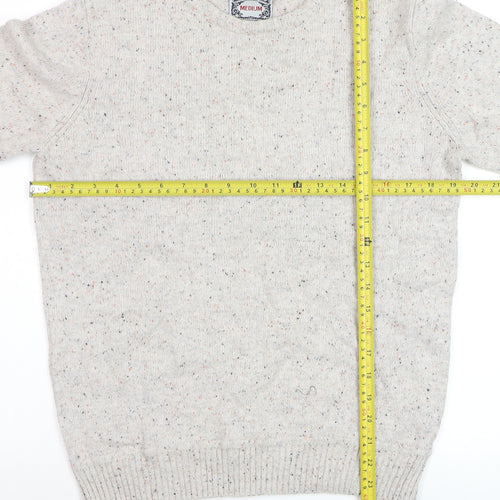Cedarwood State Men’s Beige Wool Blend Crew Neck Pullover Sweater Medium