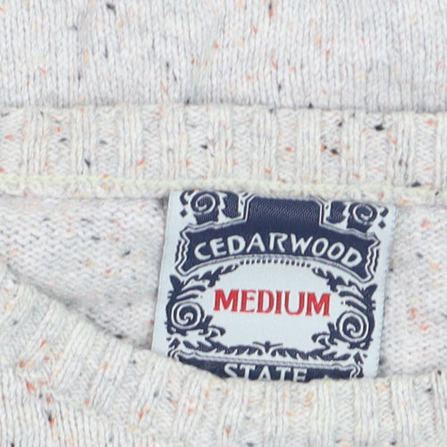 Cedarwood State Men’s Beige Wool Blend Crew Neck Pullover Sweater Medium