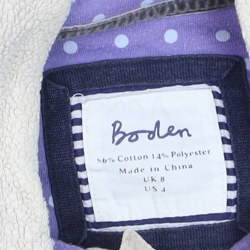 Boden Women Beige Fleece Henley Jumper UK 8 Long Sleeve