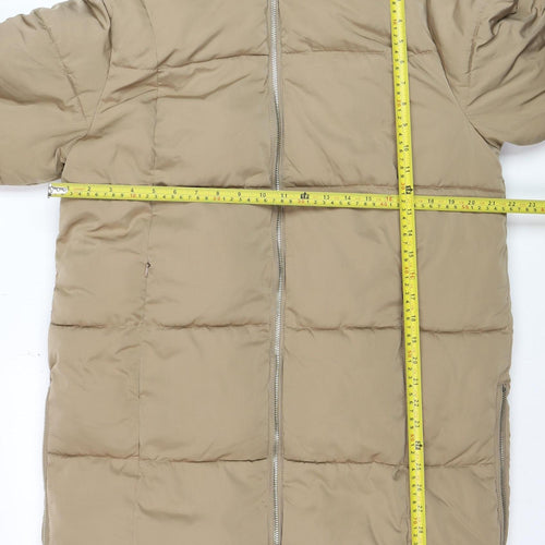 F&F Women's Beige Long Puffer Jacket Hooded M