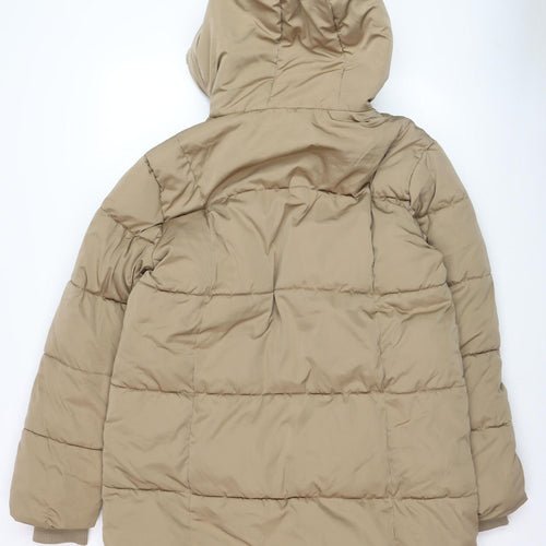 F&F Women's Beige Long Puffer Jacket Hooded M
