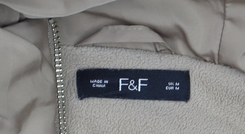 F&F Women's Beige Long Puffer Jacket Hooded M