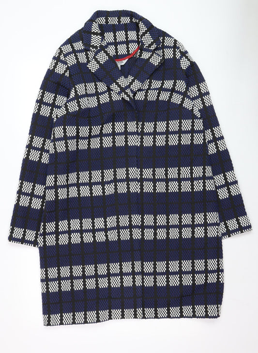 LOOK Magazine for SimplyBe Women's Blue Check Tweed Coat Size 14