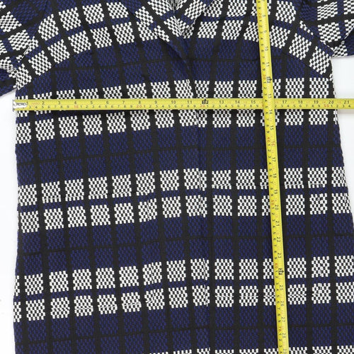 LOOK Magazine for SimplyBe Women's Blue Check Tweed Coat Size 14