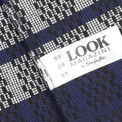 LOOK Magazine for SimplyBe Women's Blue Check Tweed Coat Size 14
