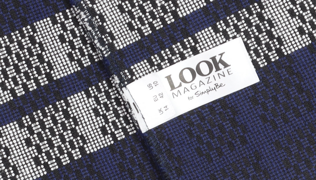 LOOK Magazine for SimplyBe Women's Blue Check Tweed Coat Size 14