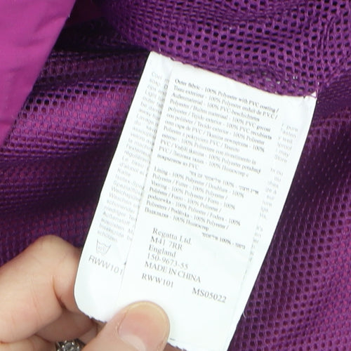 Regatta Womens Purple Waterproof Rain Coat Jacket Size 10