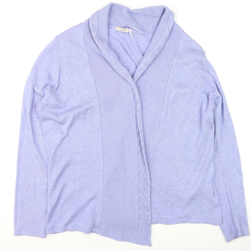 Marks and Spencer Women Purple Size 18 Open Knit Cardigan