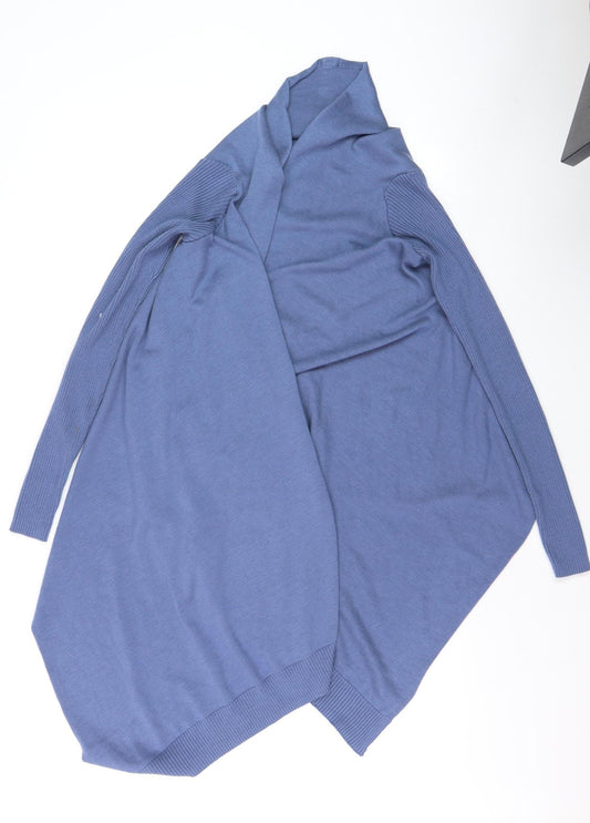 DKNY Womens Blue Knit Open Front Long Sleeve Cardigan Size 12
