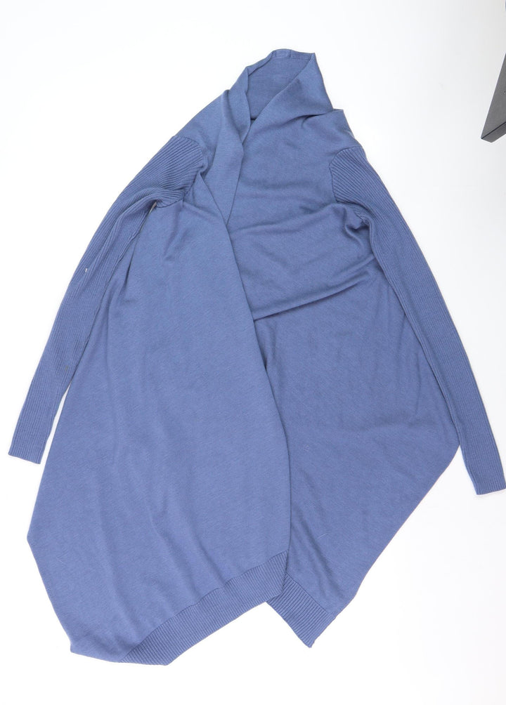 DKNY Womens Blue Knit Open Front Long Sleeve Cardigan Size 12