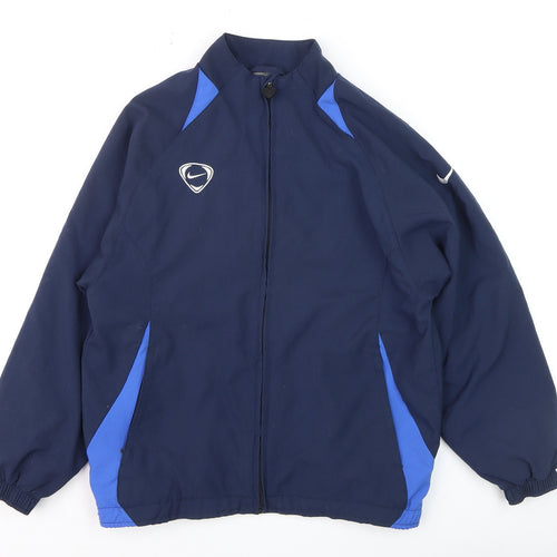 Nike Boys Blue Full Zip Track Jacket Size 10-12 Years Polyester Sportswear