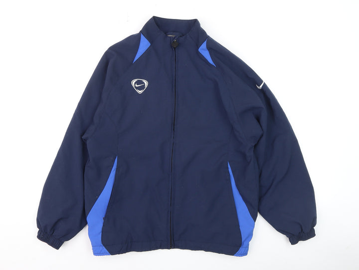 Nike Boys Blue Full Zip Track Jacket Size 10-12 Years Polyester Sportswear