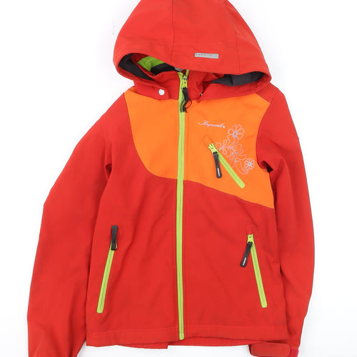 Sergent Major Boys Red Soft Shell Hooded Jacket 9-10 Years Windproof
