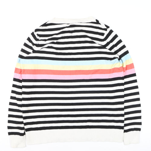 M&Co Womens Multicoloured Striped Star Pullover Jumper Size 14