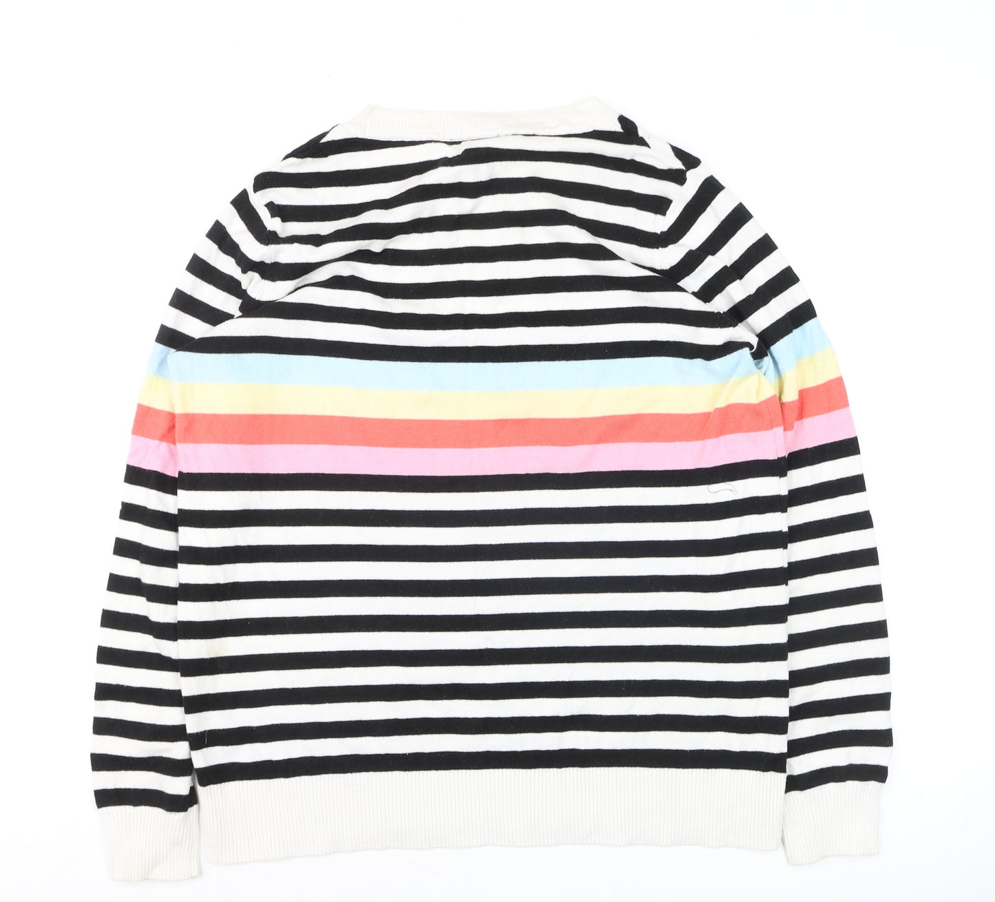 M&Co Womens Multicoloured Striped Star Pullover Jumper Size 14
