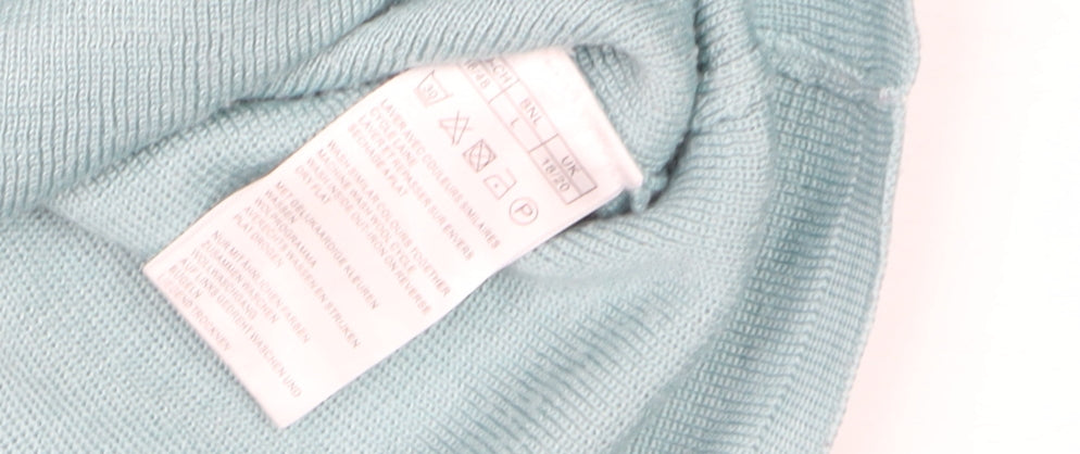 Baluart Women Blue Cardigan Floral Beaded Button Front Size 12