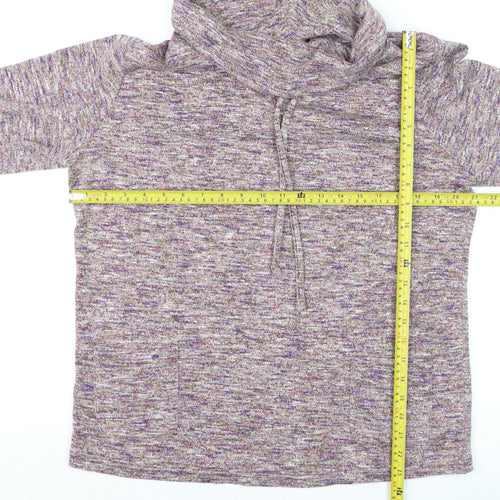 ISLE Leisure Women’s Purple Marl Cowl Neck Pullover Hoodie Size 14-16