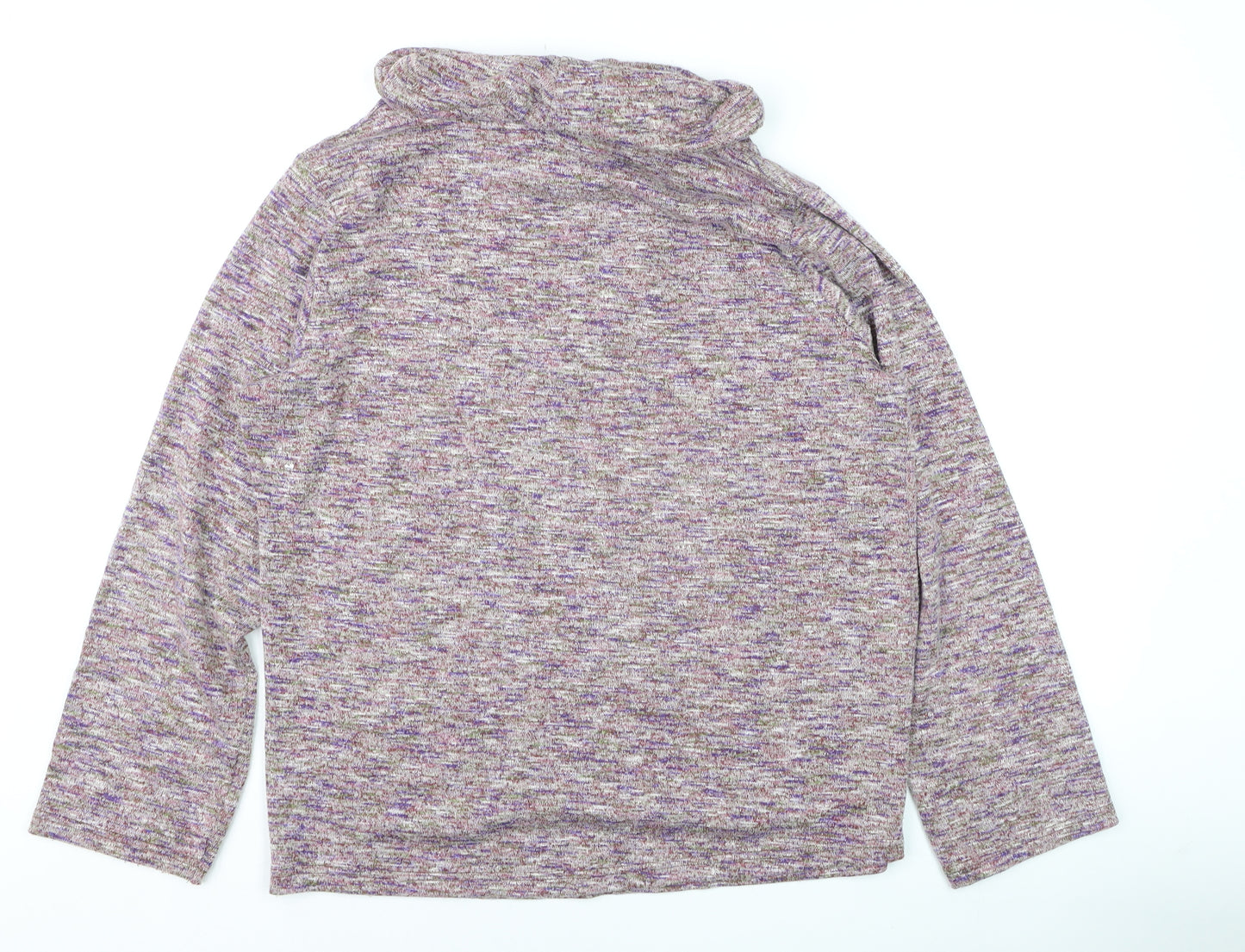 ISLE Leisure Women’s Purple Marl Cowl Neck Pullover Hoodie Size 14-16