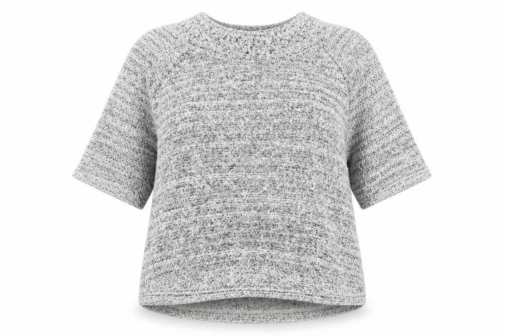 Front view of Marks & Spencer Women’s Grey Chunky Knit jumper, size UK 22