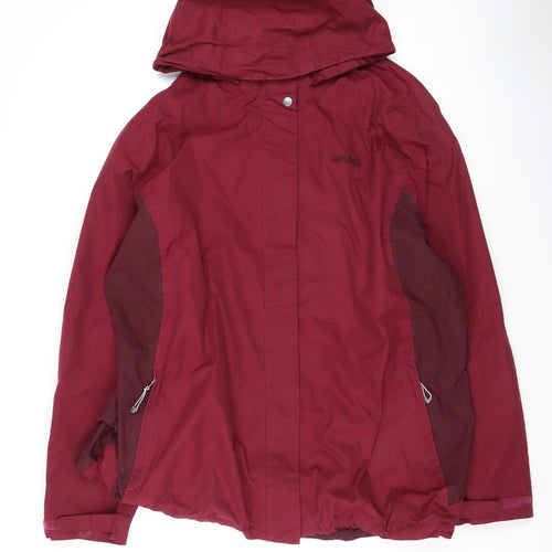 Regatta Women's Red Waterproof Hooded Rain Jacket Size 22