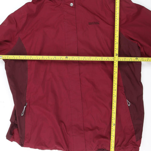 Regatta Women's Red Waterproof Hooded Rain Jacket Size 22