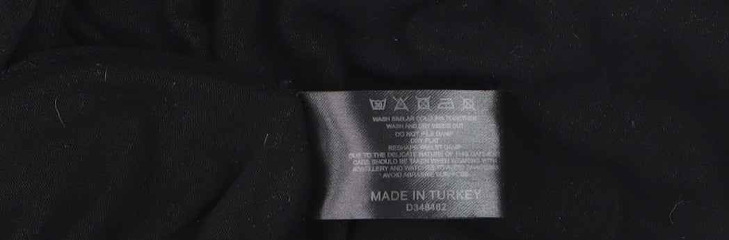 Label Lab Women's Black Wrap Cowl Neck Long Sleeve Jersey Blouse Size 12