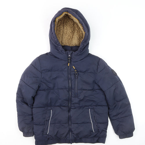 FatFace Boys Blue Hooded Puffer Jacket 8-9 Years Lined Winter Coat