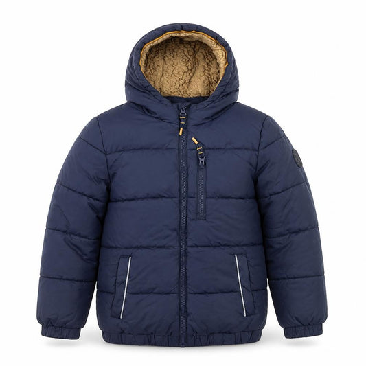 FatFace Boys Blue Hooded Puffer Jacket 8-9 Years Lined Winter Coat