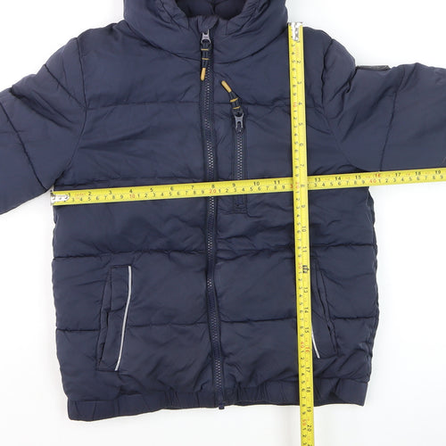 FatFace Boys Blue Hooded Puffer Jacket 8-9 Years Lined Winter Coat