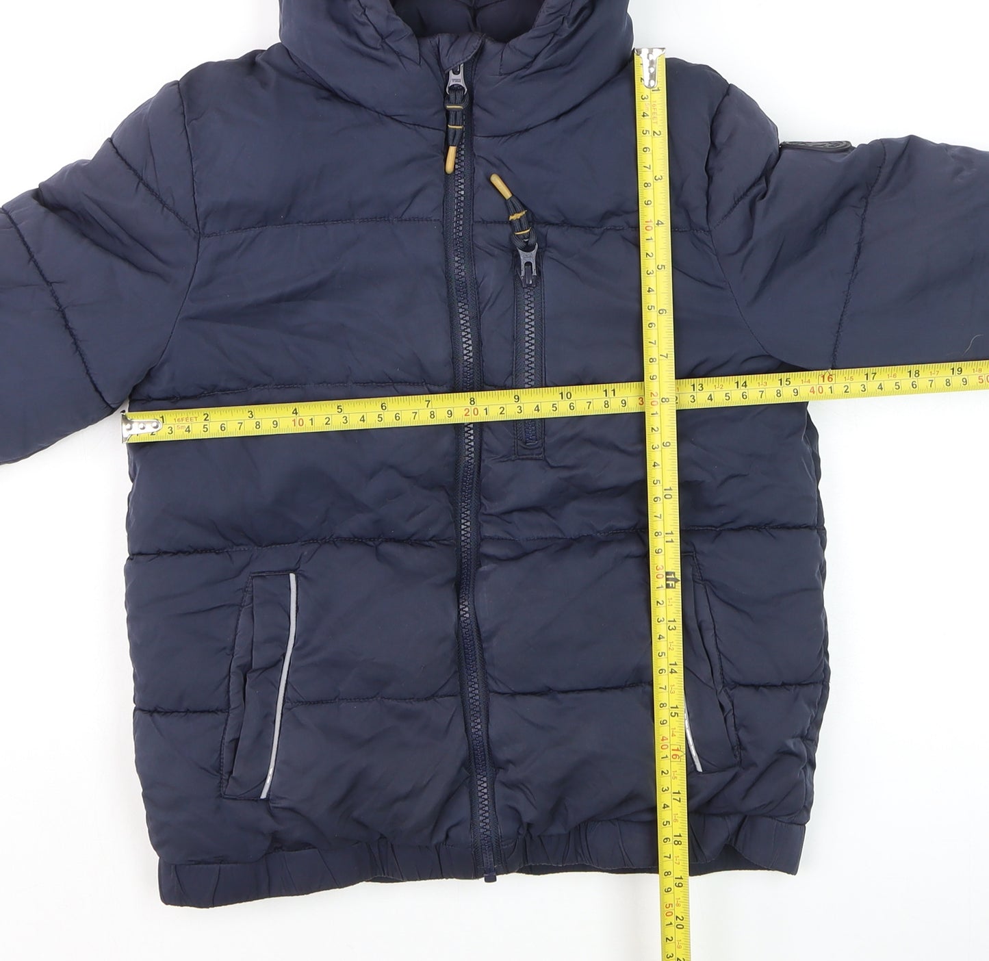 FatFace Boys Blue Hooded Puffer Jacket 8-9 Years Lined Winter Coat