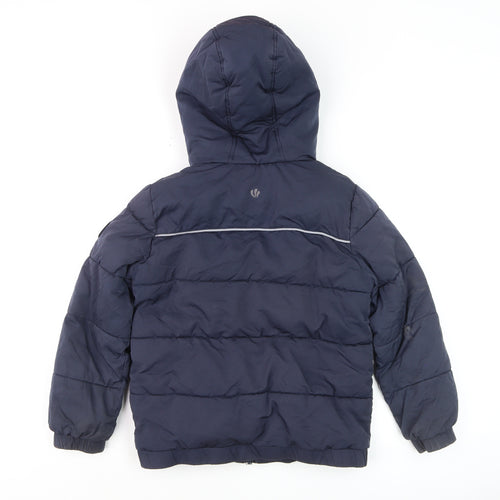 FatFace Boys Blue Hooded Puffer Jacket 8-9 Years Lined Winter Coat