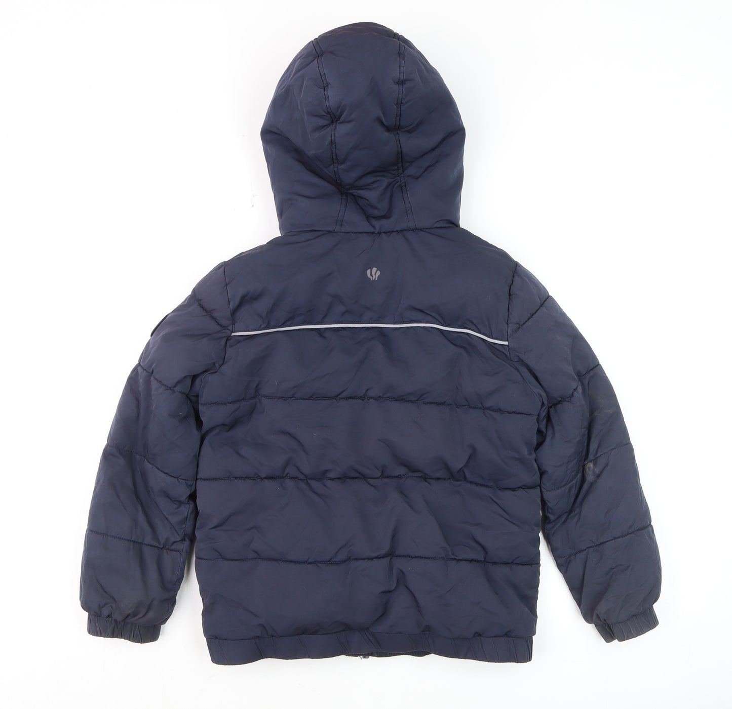 FatFace Boys Blue Hooded Puffer Jacket 8-9 Years Lined Winter Coat