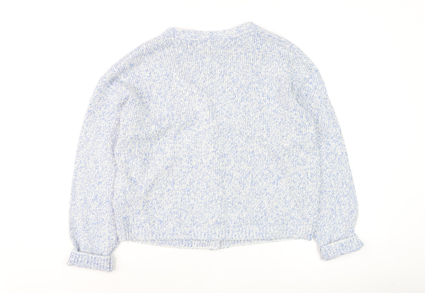 Marks and Spencer Women Blue Knit Button Cardigan M Classic Fit
