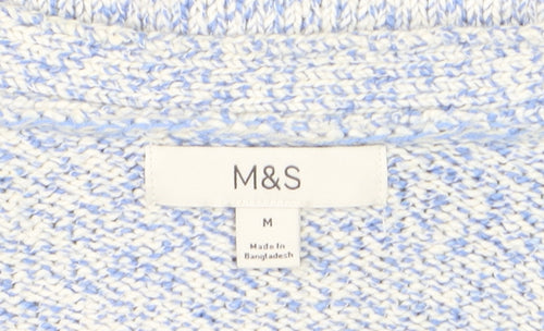 Marks and Spencer Women Blue Knit Button Cardigan M Classic Fit