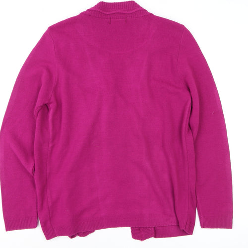 Lovell Womens Pink Striped Knit Cardigan Jumper Size S