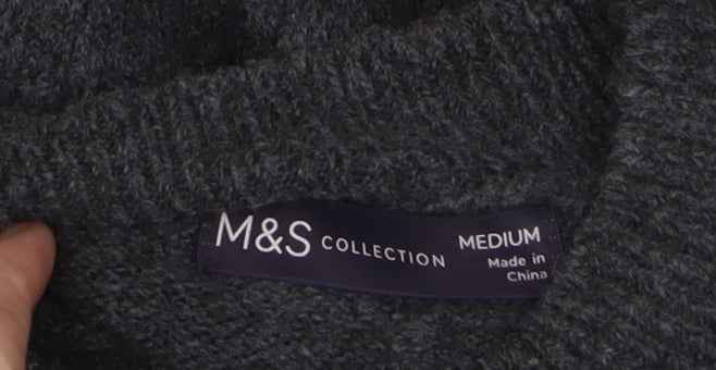 Marks and Spencer Women's Grey Sequin Christmas Jumper Size M
