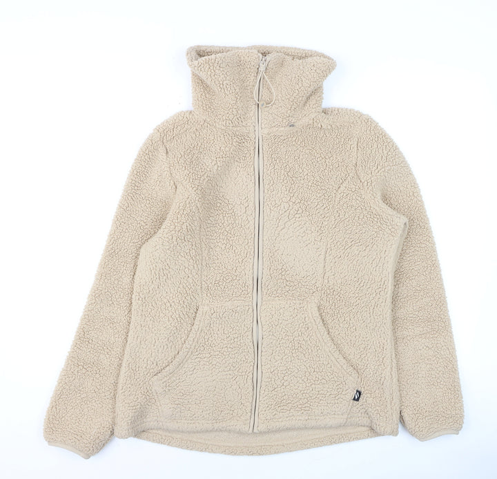 Skechers Women Beige Fleece Full Zip Hoodie Size S